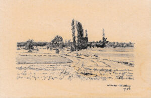 5 o.T., 1923-2 (Ackerland mit mittiger Pappelgruppe)