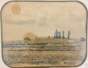7 o.T., 1923-4 (vier Pappeln auf Hügel), 2.Sept. 1923