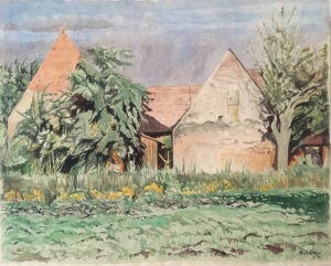 28 o.T., 1930 (Bauernhof) Aquarell